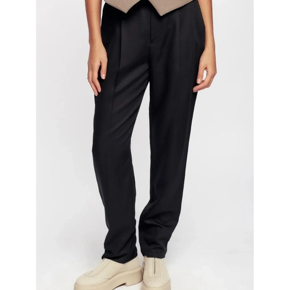 KOTN Pants Size 2 "Port Trouser" 100% Tencel Lyocell Black High Waist Minimalist